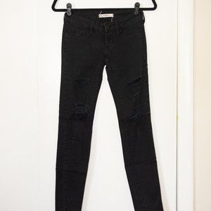Bullhead Black Ripped Low-Rise Skinny Jeans